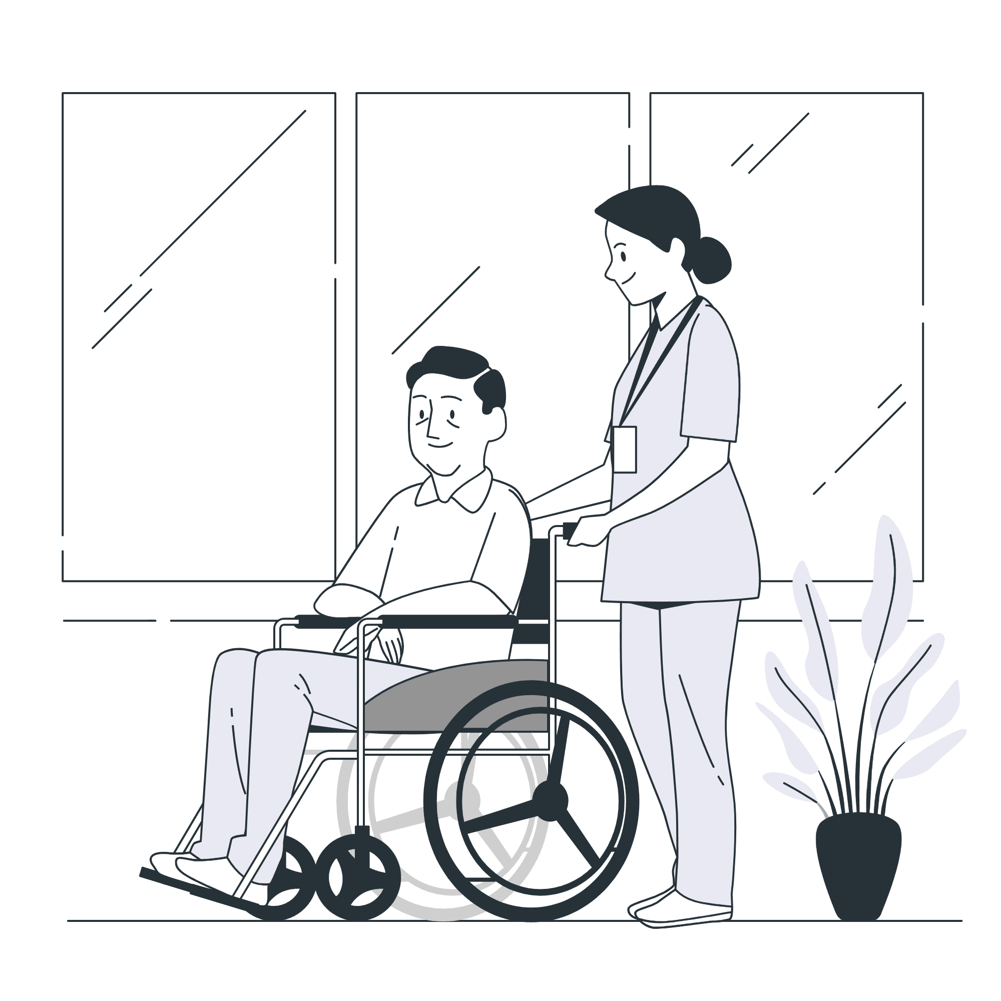 Image illustrating senior transportation services: Depicts a caregiver assisting a senior patient during transportation, ensuring safety and comfort throughout the journey.