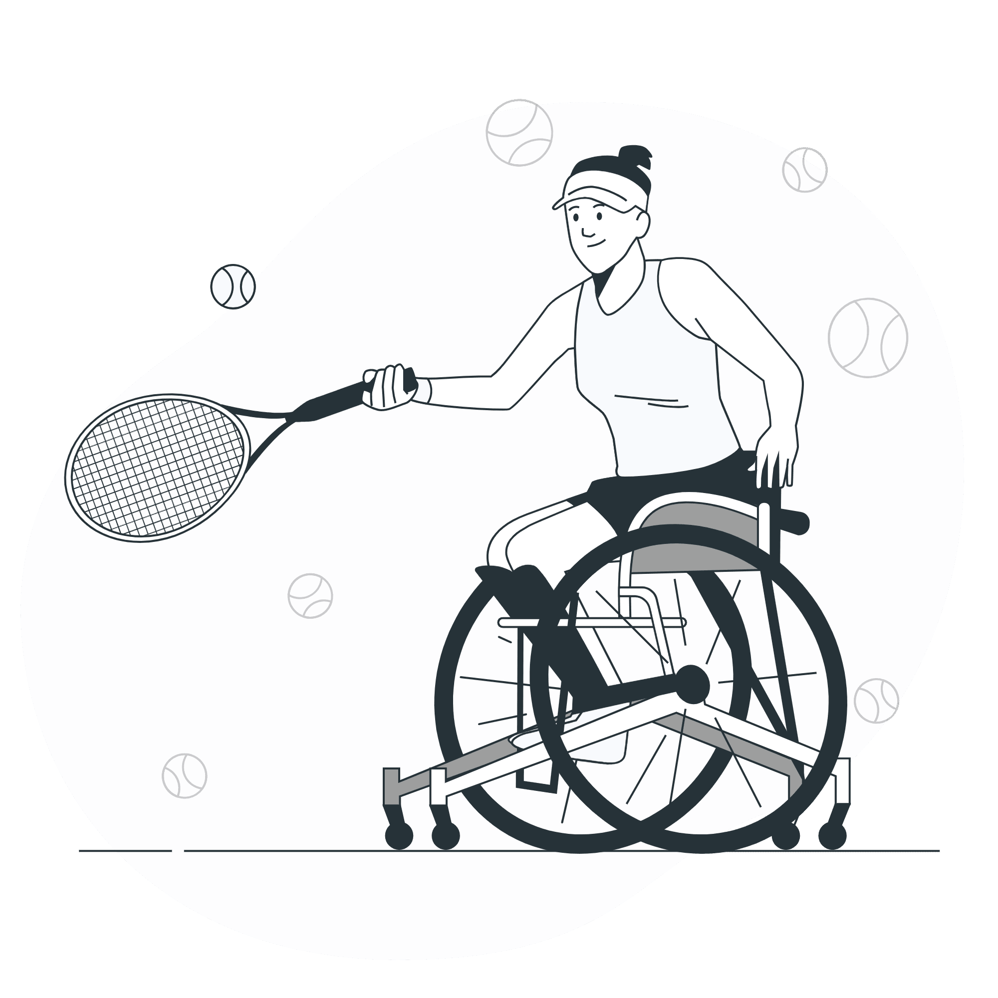 Image showcasing physical disability service: A person or an individual with physical disability playing tennis, promoting accessibility and inclusivity.